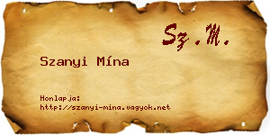 Szanyi Mína névjegykártya